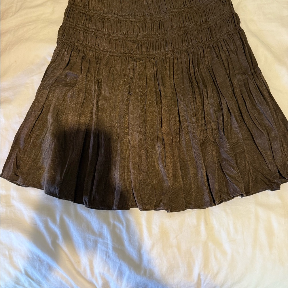 Current Air Brown Pleated Skirt